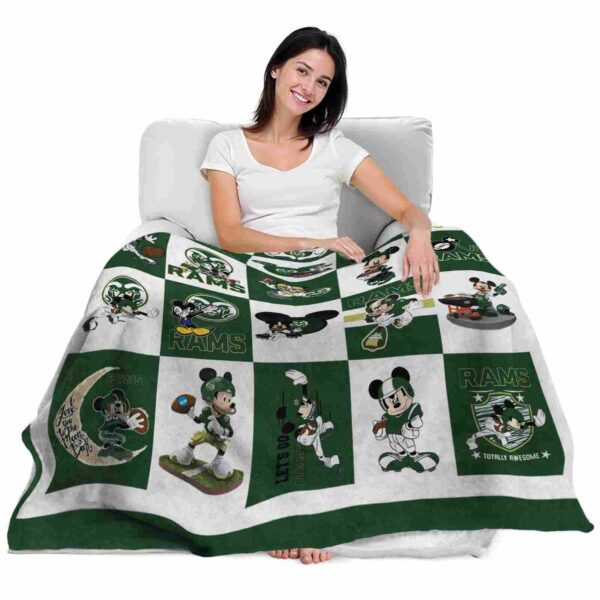 colorado state rams mickey minnie green white blanket latest model