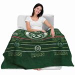 colorado state rams striped pattern green blanket best selling