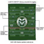 colorado state rams striped pattern green blanket best selling