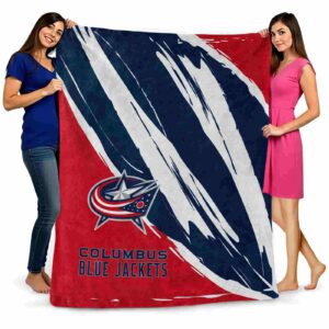 columbus blue jackets brushstrokes navy blue white blanket fashion forward