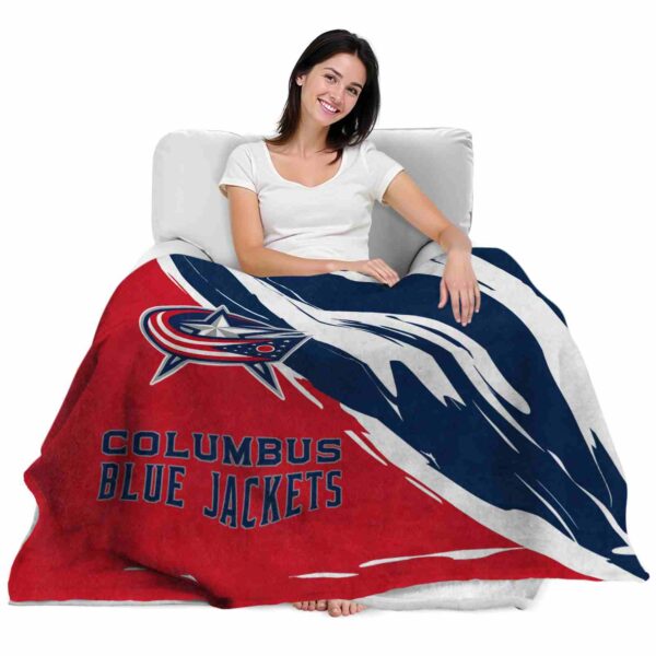 columbus blue jackets brushstrokes navy blue white blanket latest model
