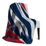 columbus blue jackets brushstrokes navy blue white blanket top rated