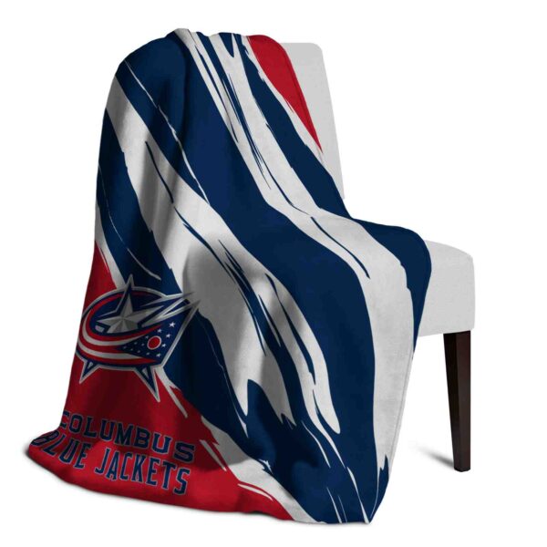 columbus blue jackets brushstrokes navy blue white blanket top rated
