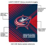 columbus blue jackets diagonal stripes navy blue blanket best selling