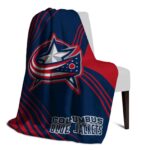 columbus blue jackets diagonal stripes navy blue blanket best selling