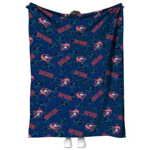 columbus blue jackets diehard fans navy blue blanket best selling