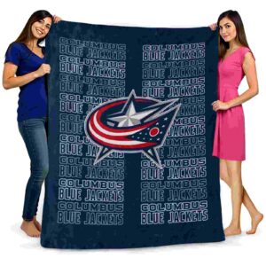 columbus blue jackets fan pride navy blue blanket fashion forward