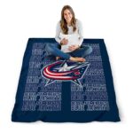 columbus blue jackets fan pride navy blue blanket high quality