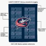 columbus blue jackets fan pride navy blue blanket new arrival
