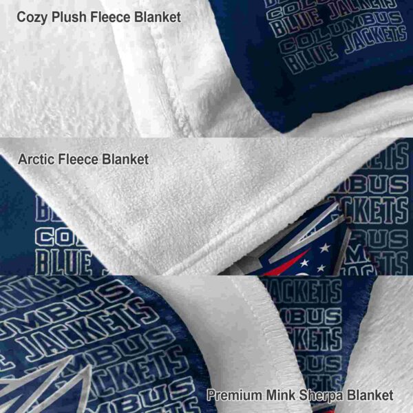 columbus blue jackets fan pride navy blue blanket premium grade