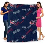 columbus blue jackets fan spirit navy blue blanket fashion forward
