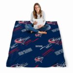 columbus blue jackets fan spirit navy blue blanket high quality