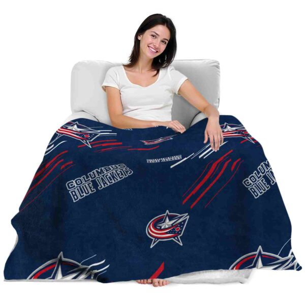 columbus blue jackets fan spirit navy blue blanket latest model