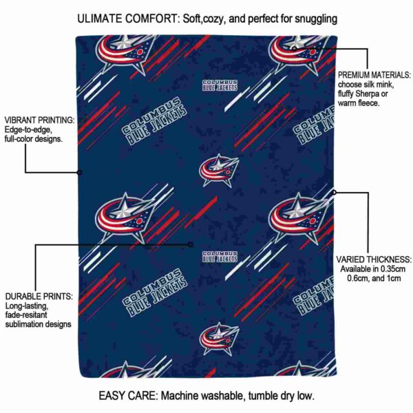 columbus blue jackets fan spirit navy blue blanket new arrival