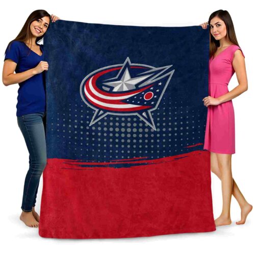columbus blue jackets gradient dots navy blue blanket fashion forward