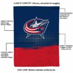 columbus blue jackets gradient dots navy blue blanket new arrival
