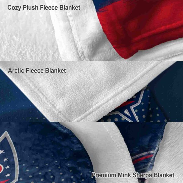 columbus blue jackets gradient dots navy blue blanket premium grade
