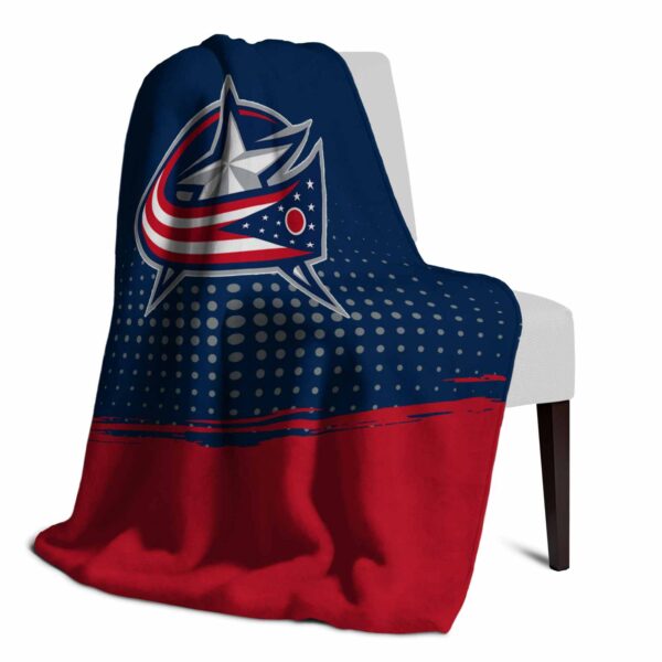 columbus blue jackets gradient dots navy blue blanket top rated