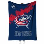columbus blue jackets grunge texture navy blue blanket best selling