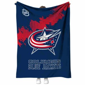 columbus blue jackets grunge texture navy blue blanket best selling