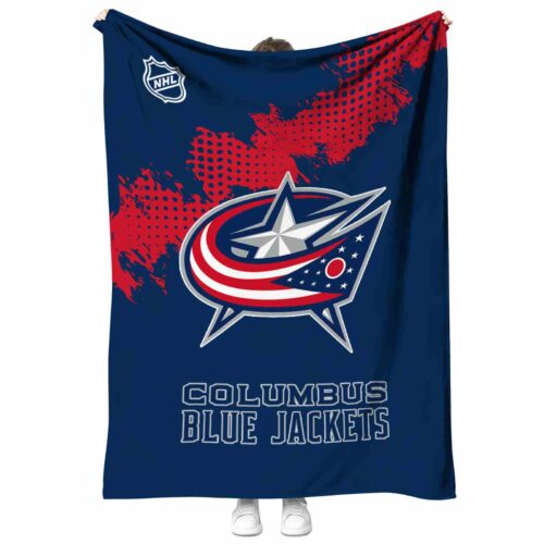 columbus blue jackets grunge texture navy blue blanket best selling