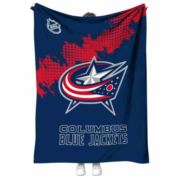 columbus blue jackets grunge texture navy blue blanket best selling