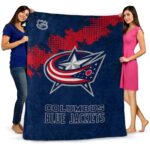 columbus blue jackets grunge texture navy blue blanket fashion forward