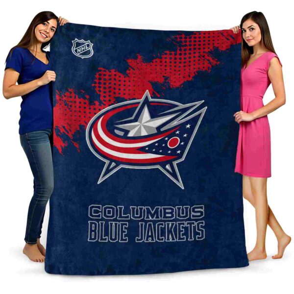 columbus blue jackets grunge texture navy blue blanket fashion forward