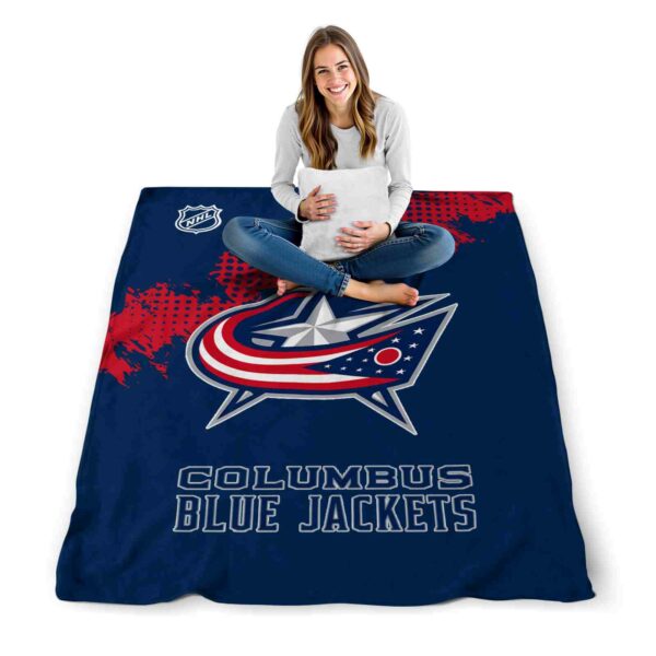 columbus blue jackets grunge texture navy blue blanket high quality