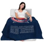 columbus blue jackets grunge texture navy blue blanket latest model