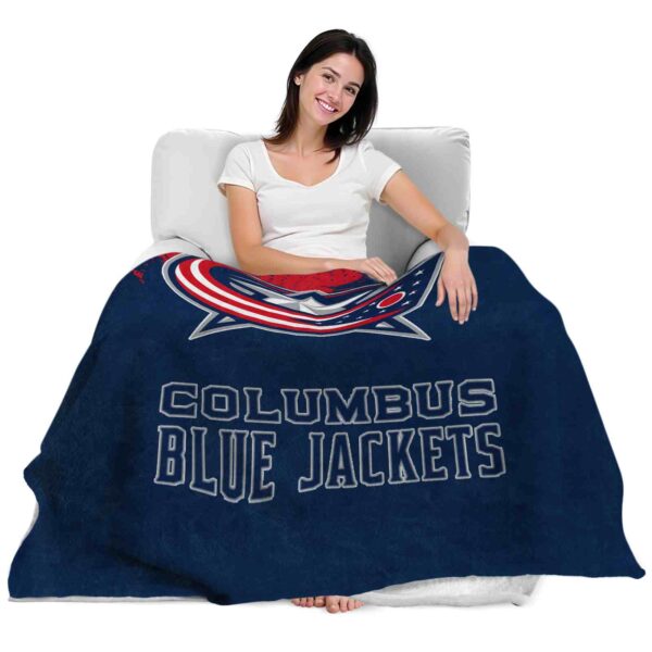 columbus blue jackets grunge texture navy blue blanket latest model