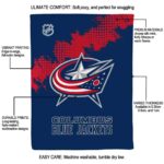 columbus blue jackets grunge texture navy blue blanket new arrival