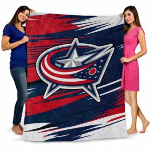 columbus blue jackets paint streaks navy blue white blanket fashion forward