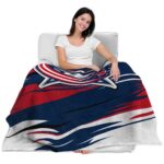 columbus blue jackets paint streaks navy blue white blanket best selling