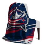 columbus blue jackets paint streaks navy blue white blanket best selling