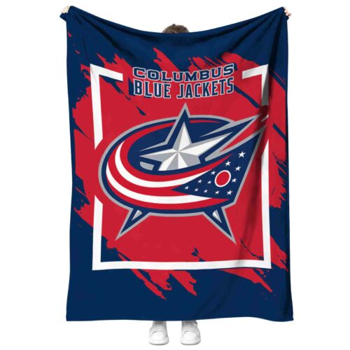 columbus blue jackets splatter effect navy blue blanket best selling