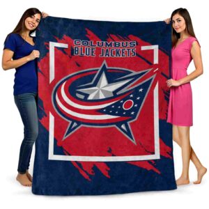 columbus blue jackets splatter effect navy blue blanket fashion forward