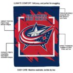 columbus blue jackets splatter effect navy blue blanket new arrival