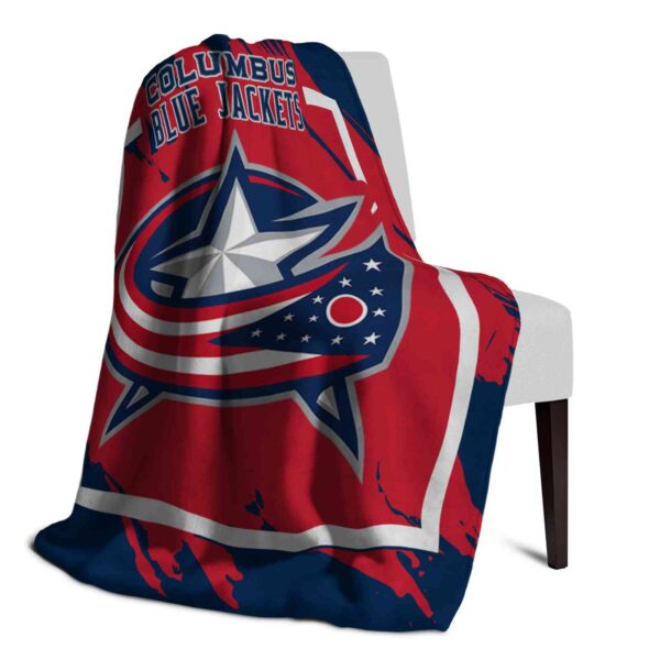 columbus blue jackets splatter effect navy blue blanket top rated