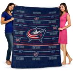 columbus blue jackets striped pattern navy blue blanket best selling