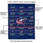 columbus blue jackets striped pattern navy blue blanket best selling