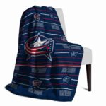 columbus blue jackets striped pattern navy blue blanket best selling