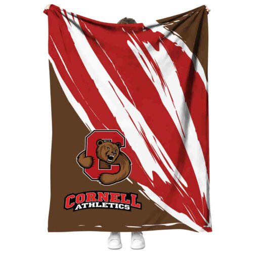 cornell big red brushstrokes red white blanket best selling