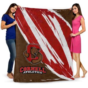 cornell big red brushstrokes red white blanket fashion forward