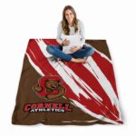 cornell big red brushstrokes red white blanket best selling