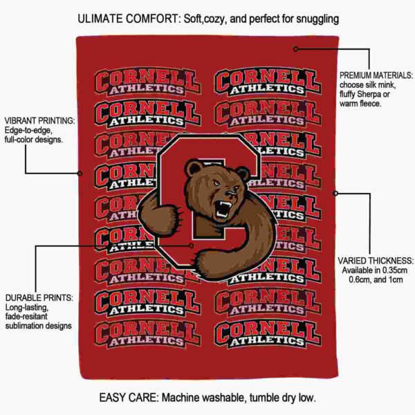 cornell big red fan pride red blanket new arrival