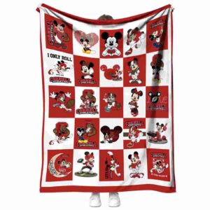 cornell big red mickey minnie red white blanket best selling