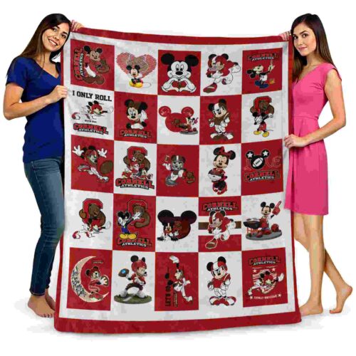 cornell big red mickey minnie red white blanket fashion forward