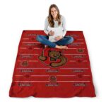 cornell big red striped pattern red blanket best selling