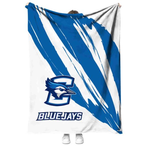 creighton bluejays brushstrokes blue white blanket best selling